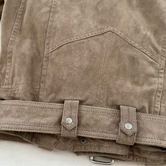 Blank NYC Sand Stoner Moto Jacket Genuine Suede, Size S - Picture 16 of 16
